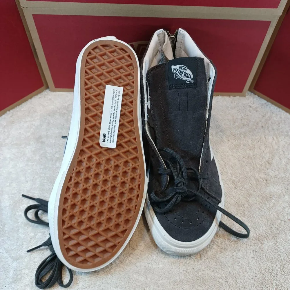 Vans Men's 4/Women's 5.5 Sk8 Hi Pig Suede Charcoal Gray